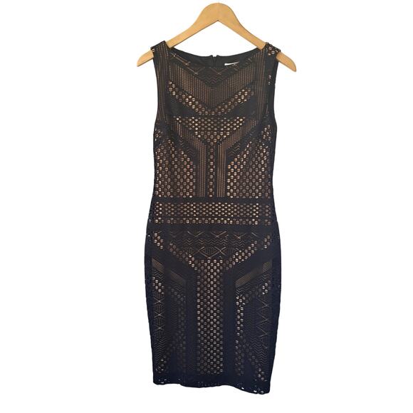 CACHE Black Lace Stretch Pencil Dress Size 6 Sleeveless Cocktail Party - Picture 7 of 8